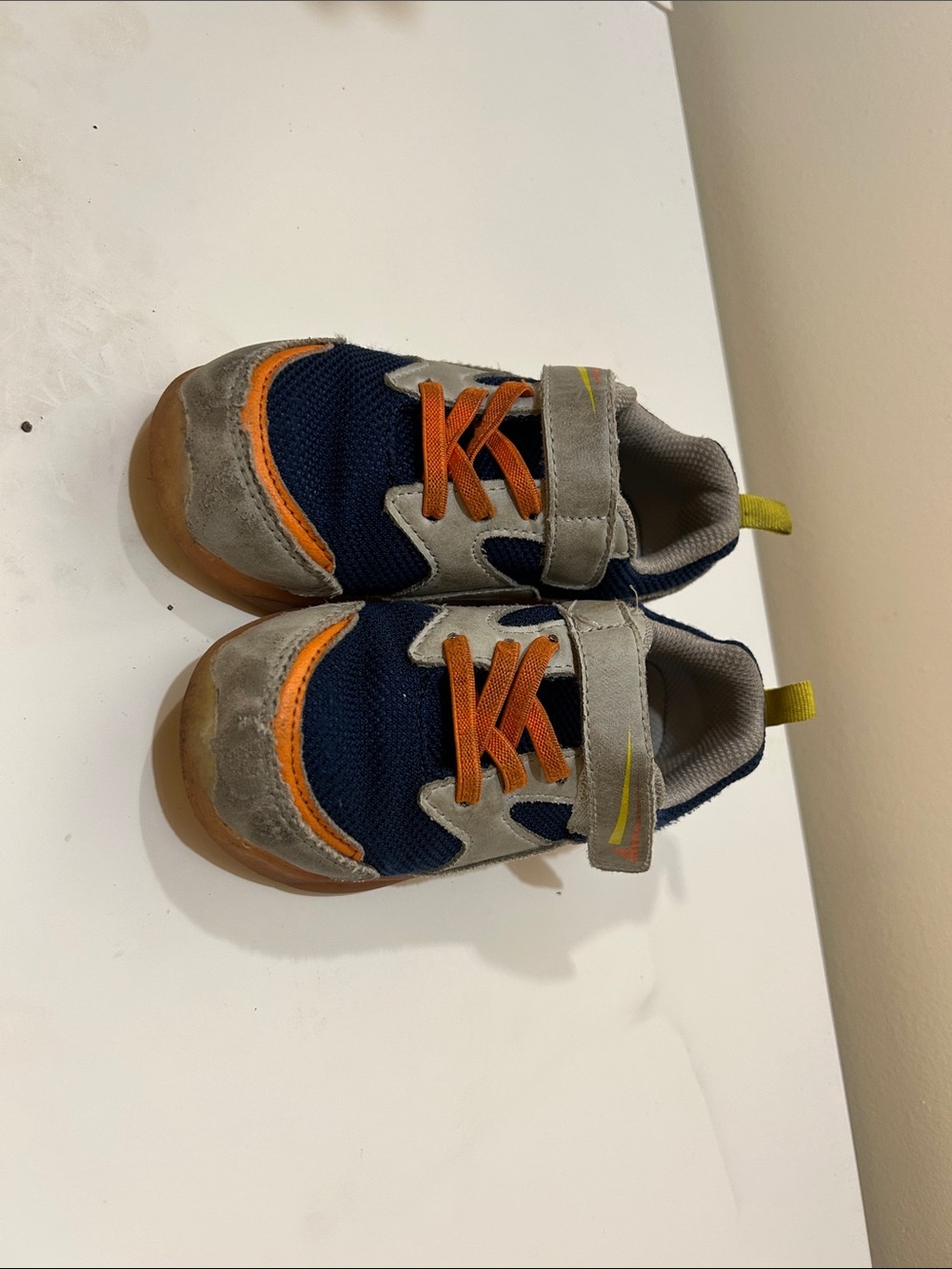 Kids Navy and Orange Athletic Sneakers - Unbranded